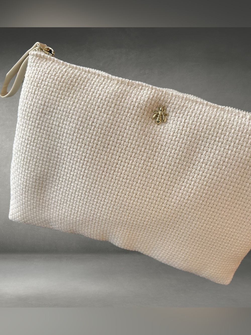 Gurlain Woven Large Zip Makeup Bag New